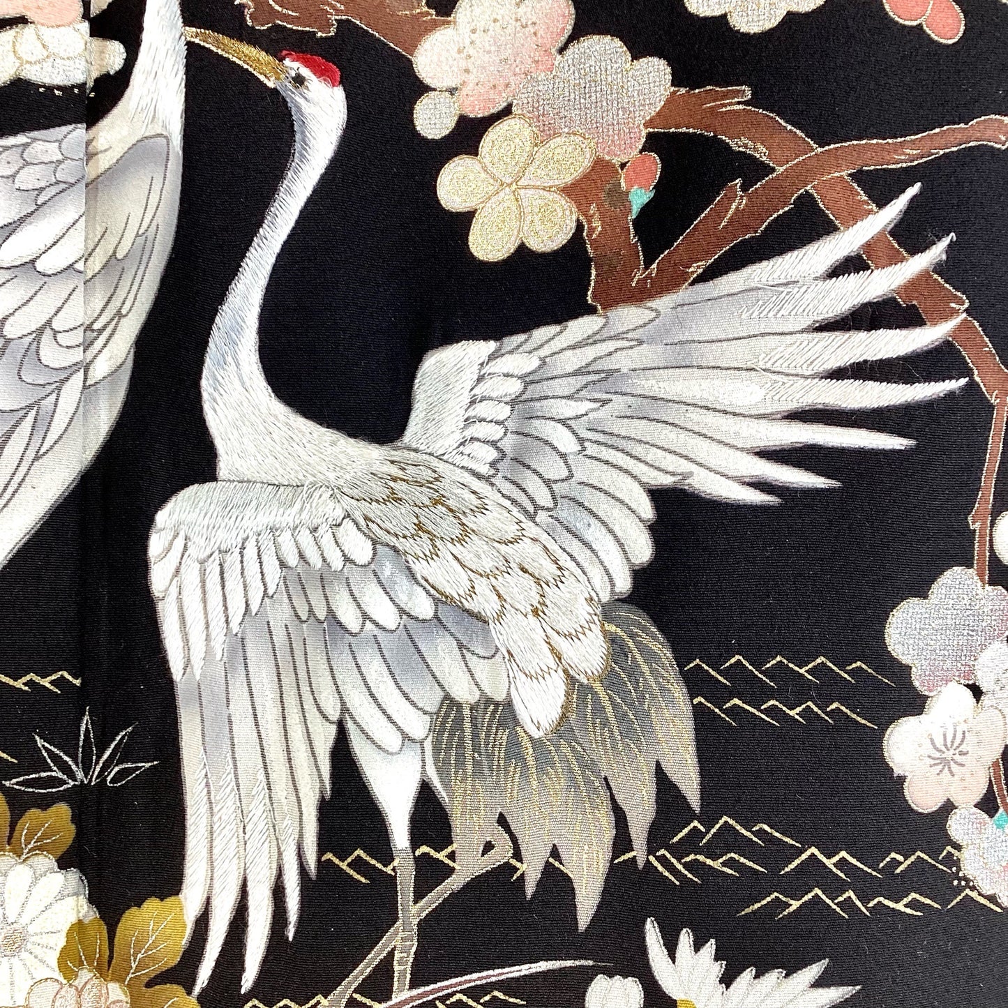 Vintage Kimono Tomesode Cranes