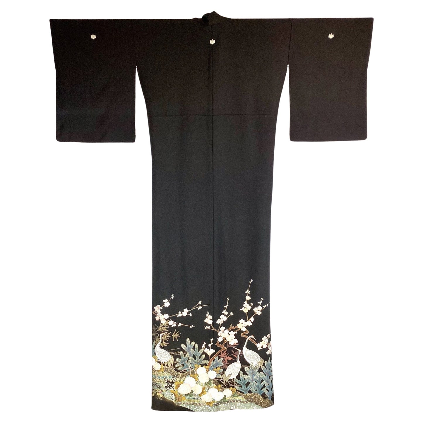 Vintage Kimono Tomesode Cranes