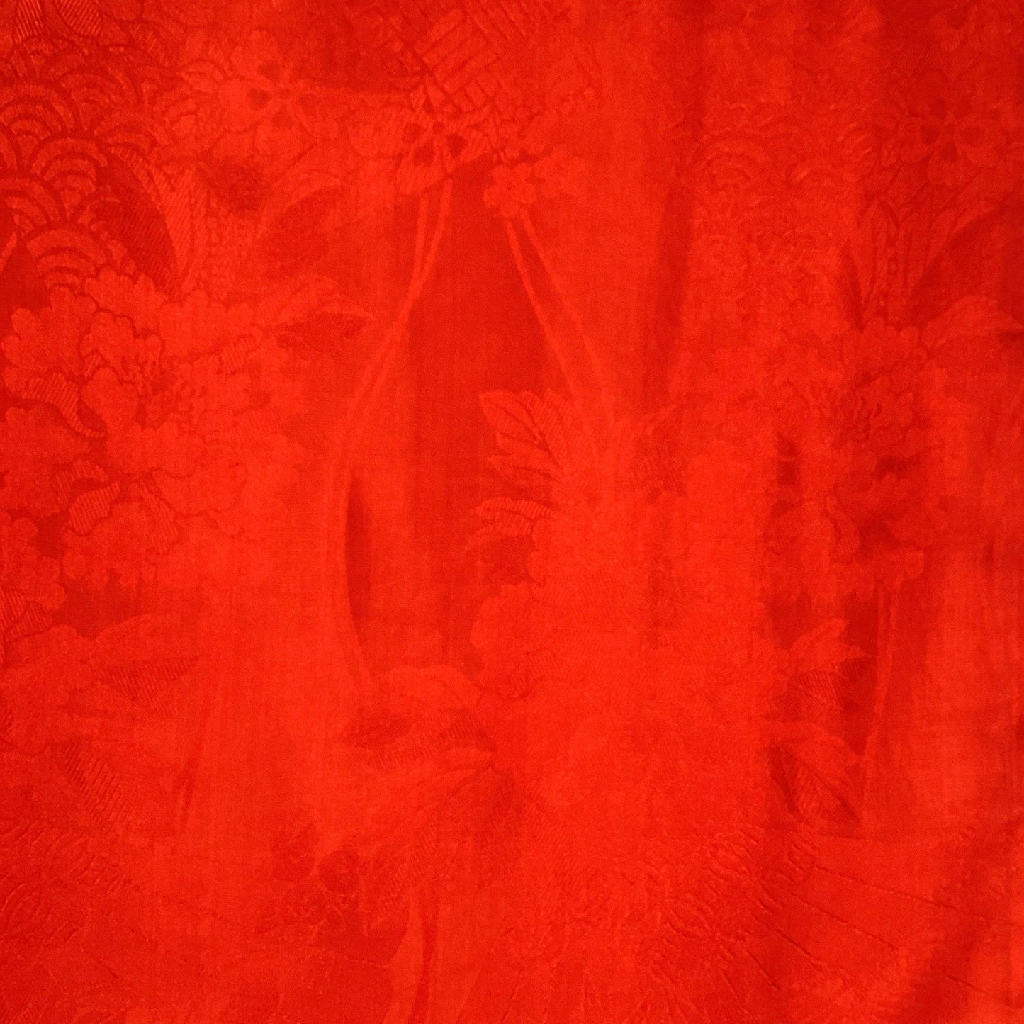Vintage Juban Kimono Red With Flowers