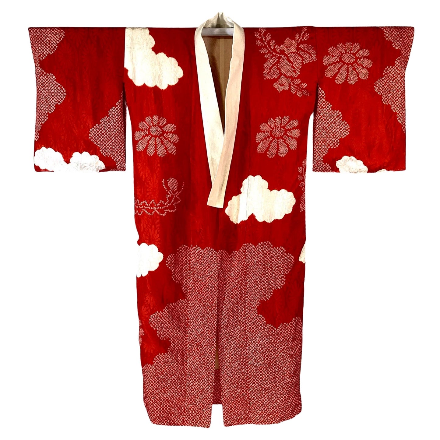 Vintage Juban Kimono Red Shibori