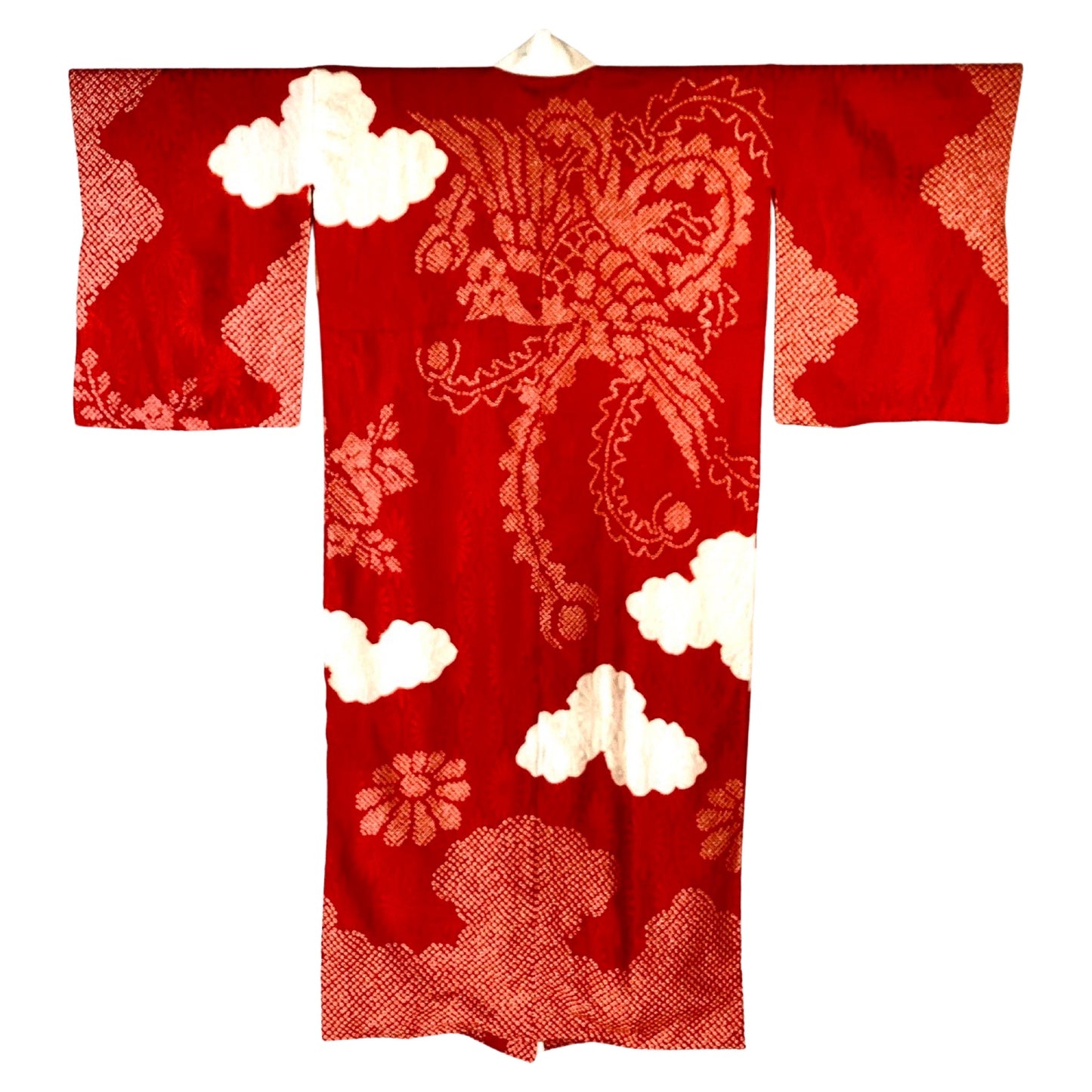 Vintage Juban Kimono Red Shibori