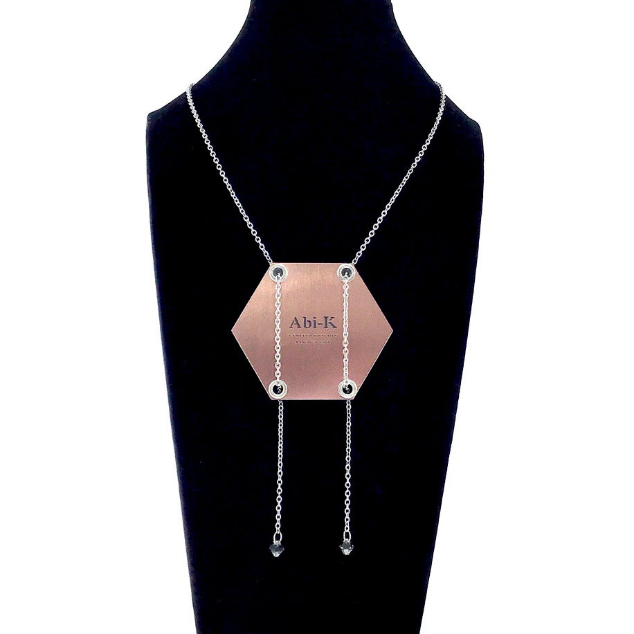 Abi-K Statement Necklace ‘Raspberry Stripe’ 1/2
