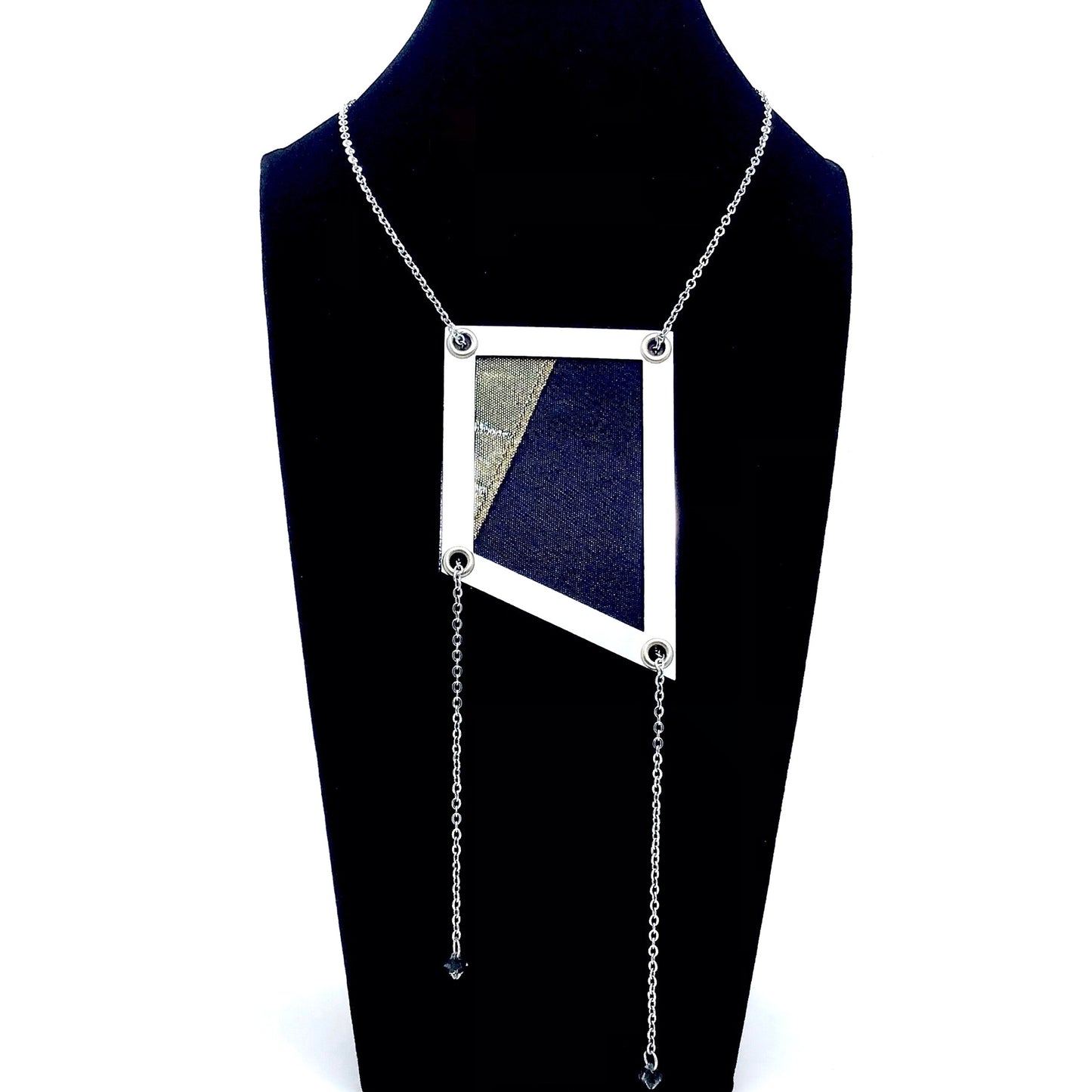Abi-K Statement Necklace ‘Simple Navy Fans’ 2/2