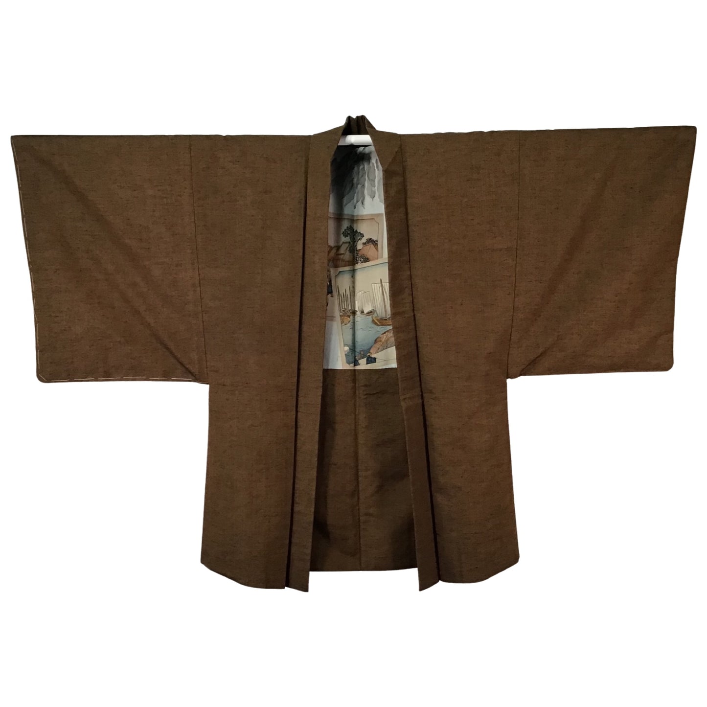 Vintage Mens Kimono ‘Bronze With Traditional Scenes’