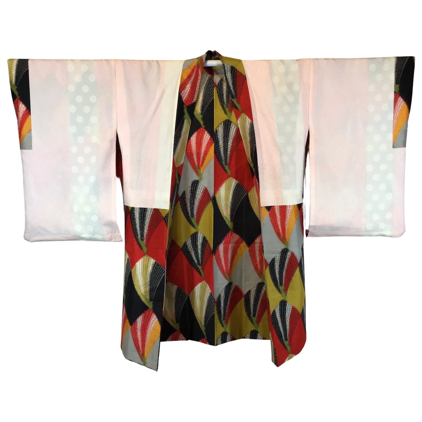Vintage Haori ‘Black With Red & Yellow Deco Design’