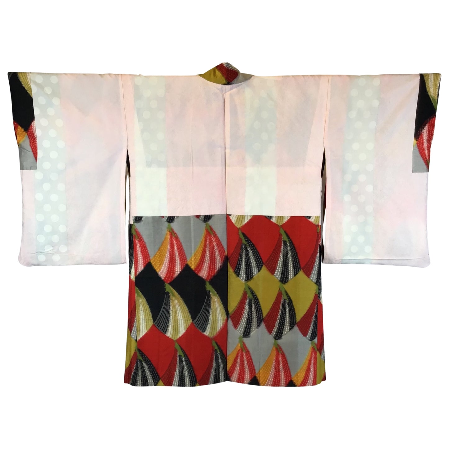 Vintage Haori ‘Black With Red & Yellow Deco Design’