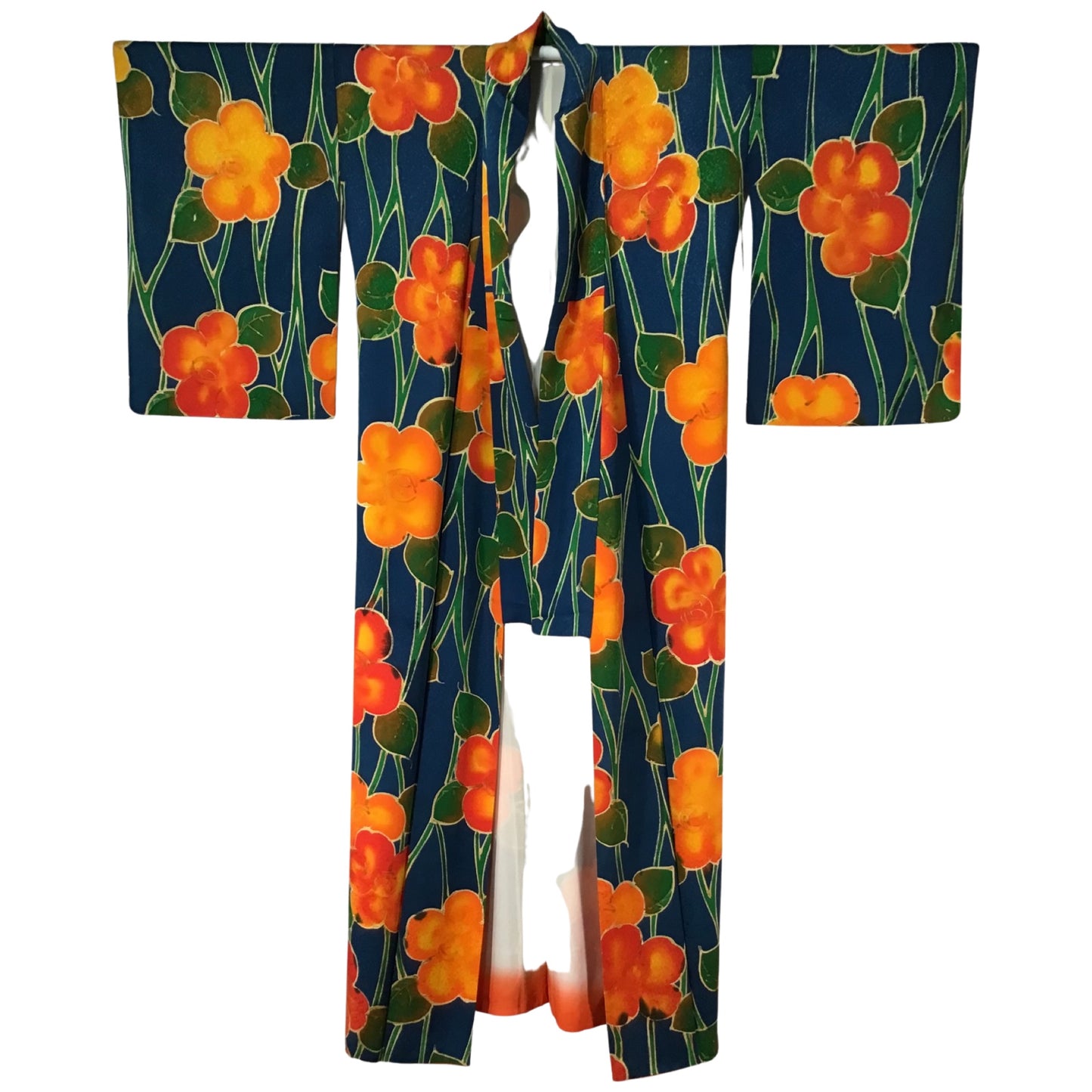 Vintage Kimono ’Blue With Citrus Blossoms’