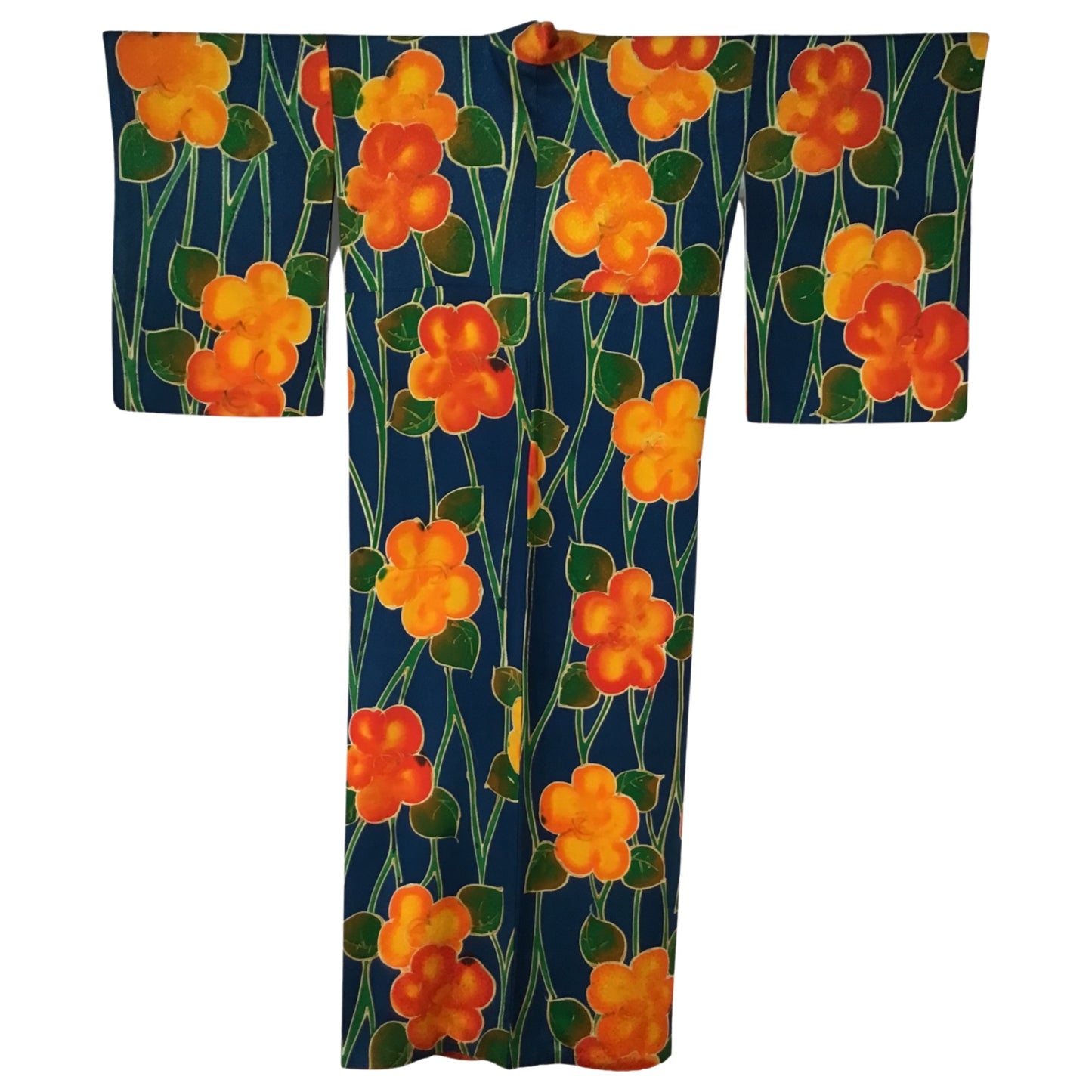 Vintage Kimono ’Blue With Citrus Blossoms’