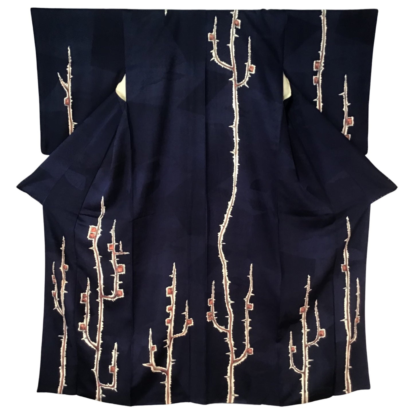 Vintage Tsukesage Kimono ‘Navy & Plum Blossom’