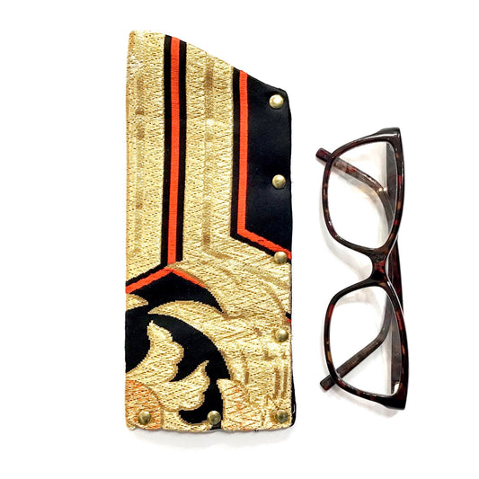 Abi-K Glasses Case ‘Gold Floral Stripe’ 1/3