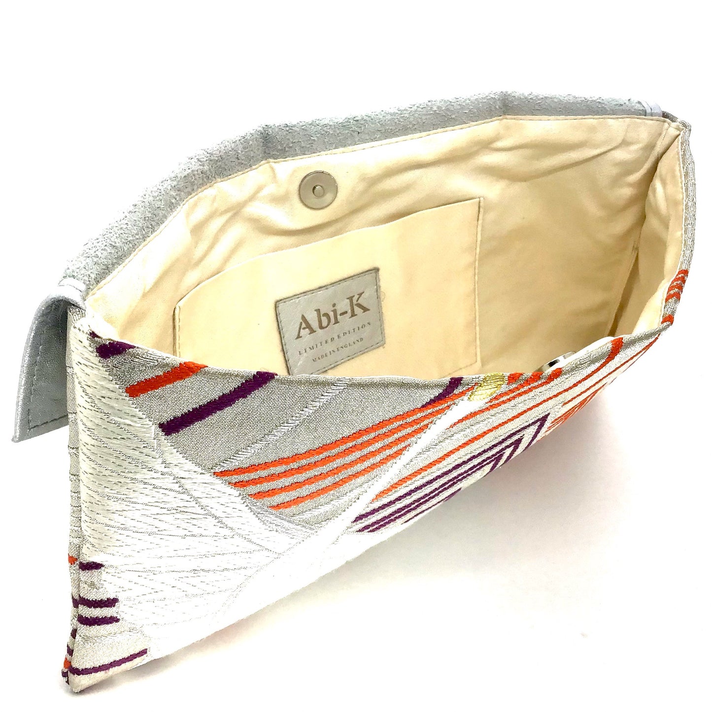 Anna Clutch 'Silver Plum Stripe’ 2/2