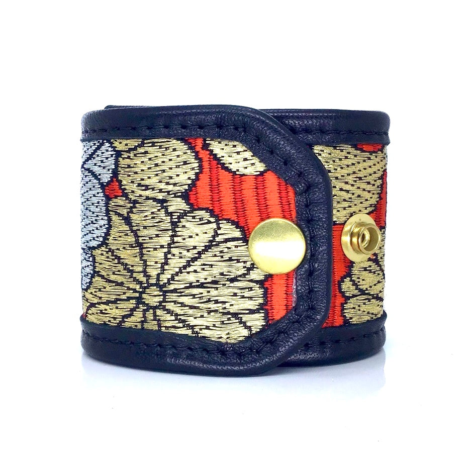 Abi-K Cuff ‘Silver & Gold Flowers’