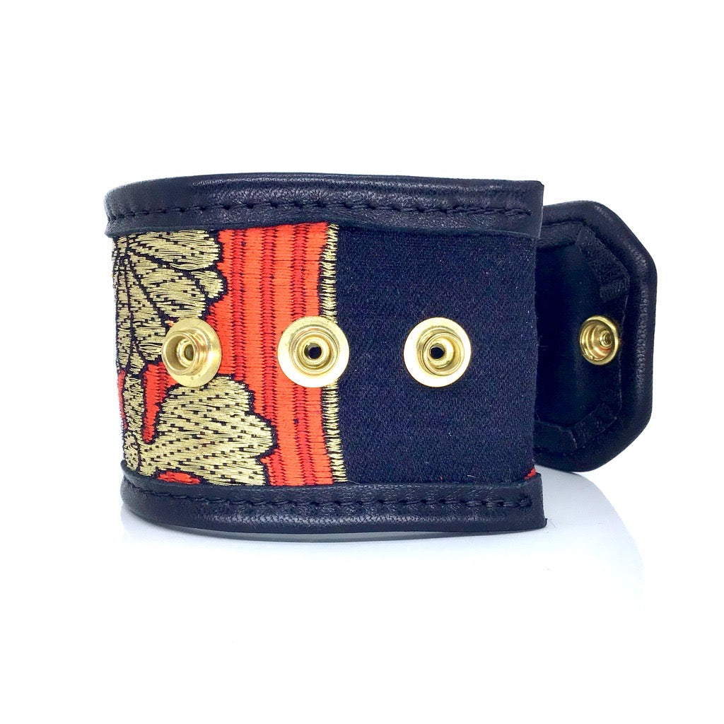 Abi-K Cuff ‘Silver & Gold Flowers’