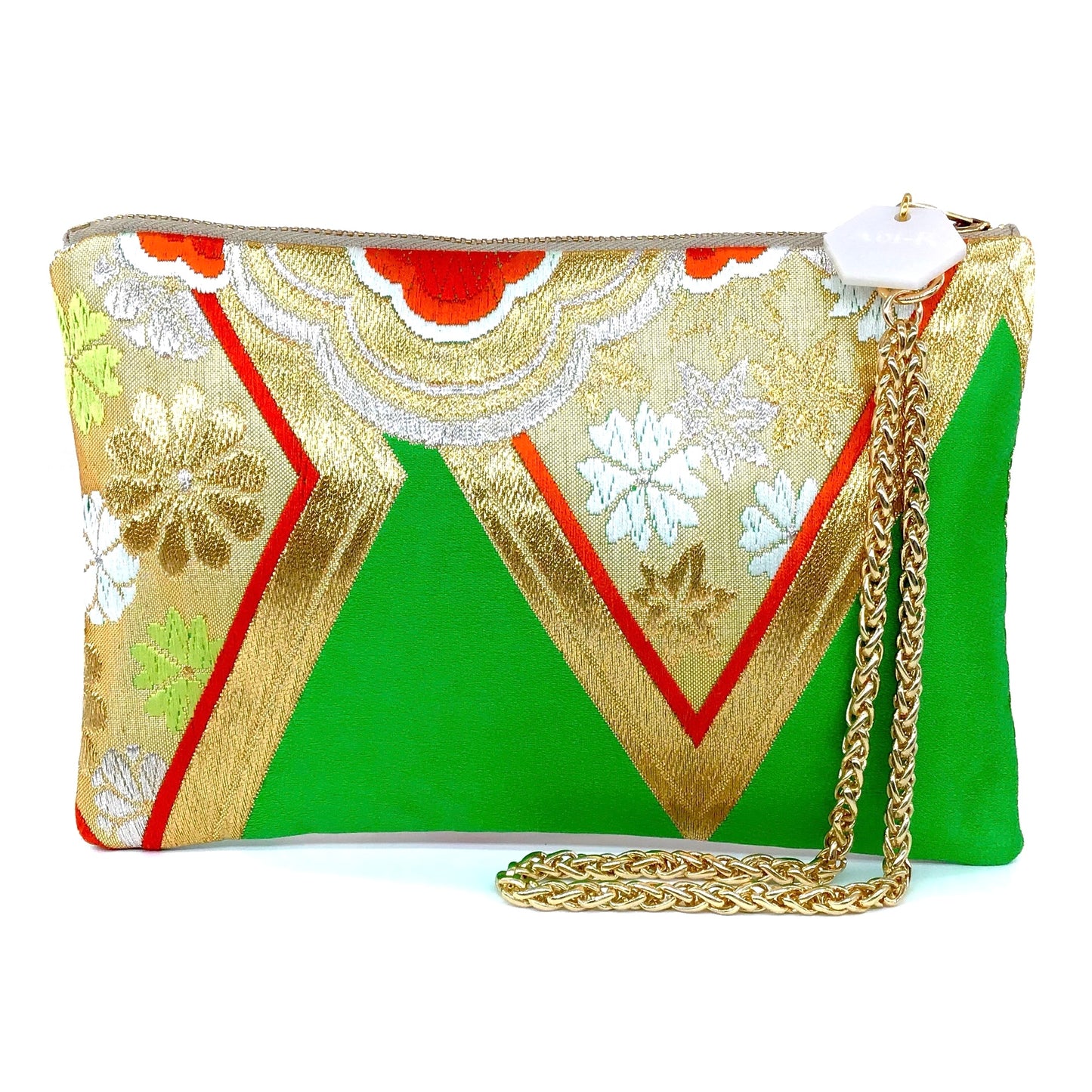 Carolyn Purse ‘Green & Orange Flowers’ 2/3