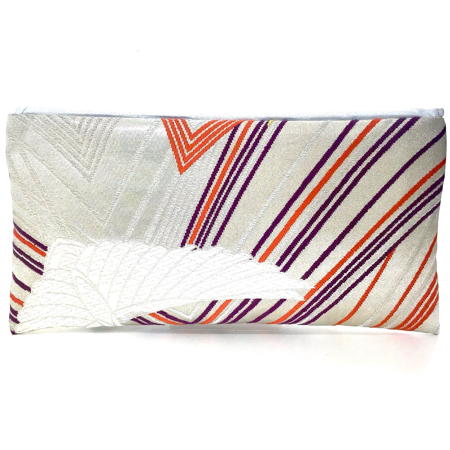 Anna Clutch 'Silver Plum Stripe’ 1/2