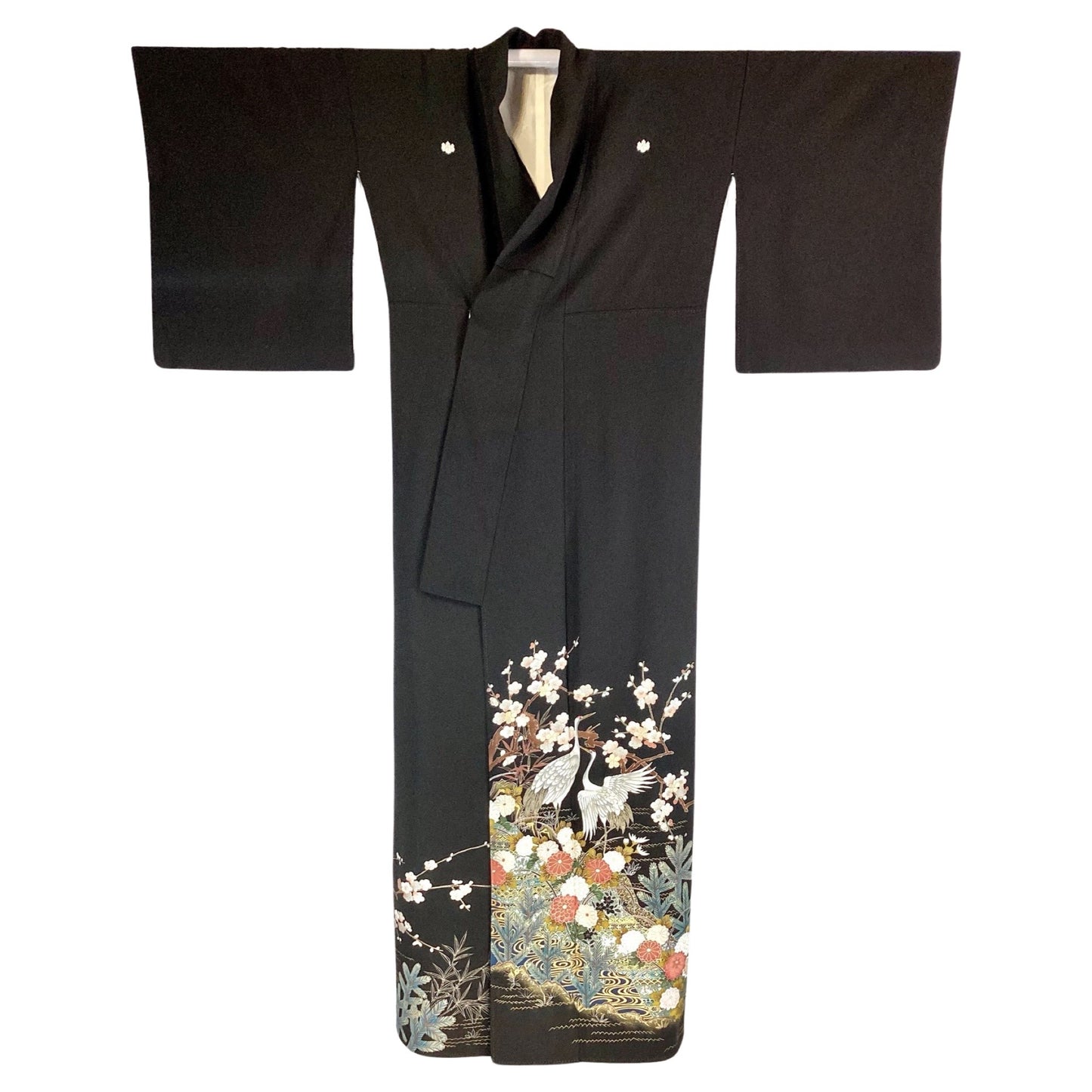 Vintage Kimono Tomesode Cranes