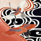 Vintage Furisode Kimono Terracotta Cranes