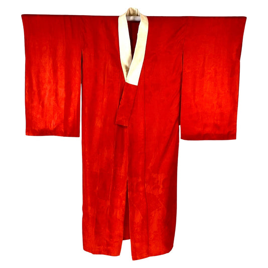 Vintage Juban Kimono Red With Flowers