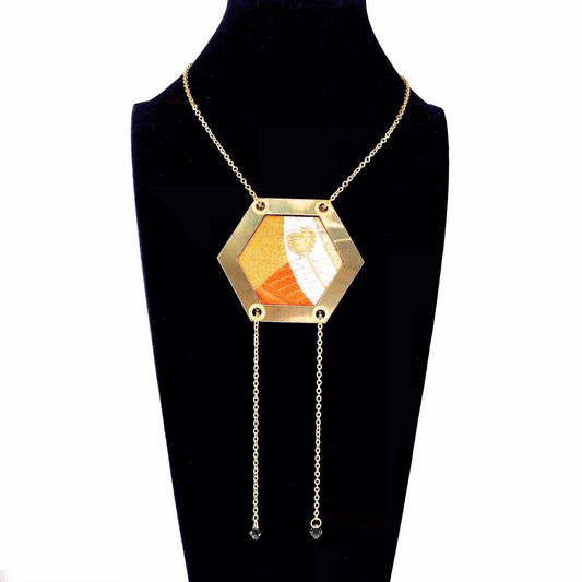 Abi-K Statement Necklace ‘Peacock Hearts’