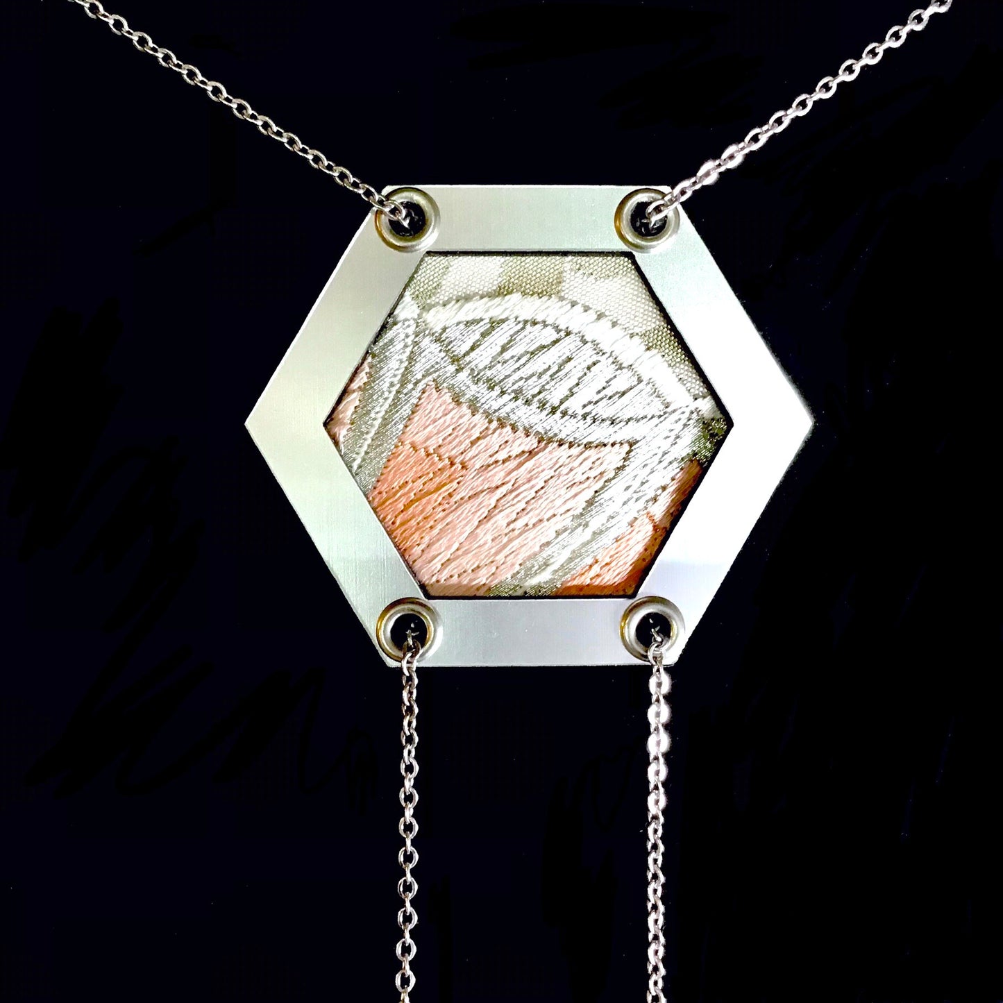 Abi-K Statement Necklace ‘Abstract Peach’