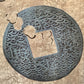 Vintage Mens Kimono ‘Black With Blue Grey Circles’