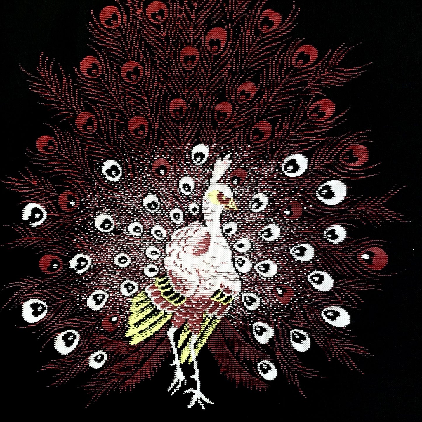 Vintage Haori ‘Black Deep Red Peacocks’