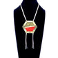 Abi-K Statement Necklace ‘Golden Red Stripe’