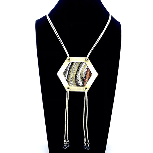 Abi-K Statement Necklace ‘Gold Abstract Stripe’