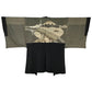 Vintage Mens Kimono ‘Black With Riverside Bridge Scene’