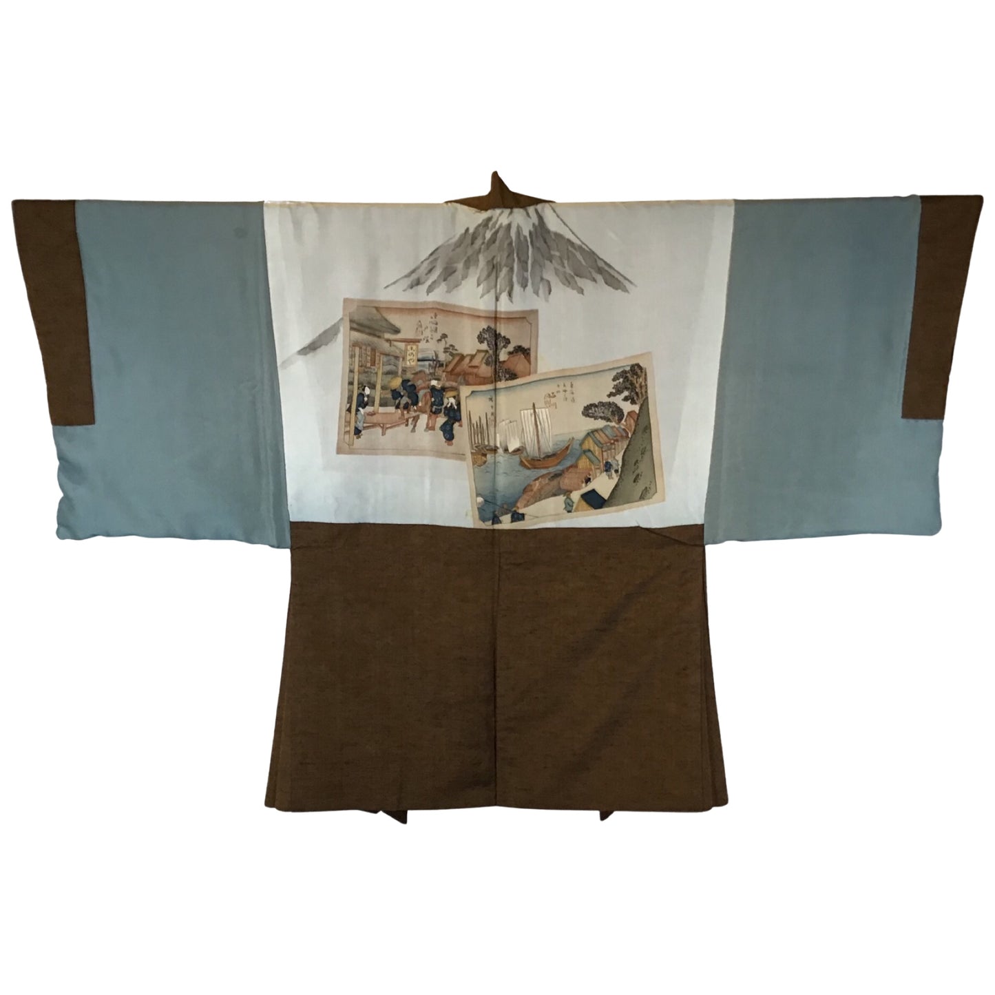 Vintage Mens Kimono ‘Bronze With Traditional Scenes’