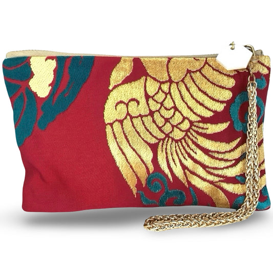 Carolyn Clutch Purse ‘Rare Burgundy Teal Gold’