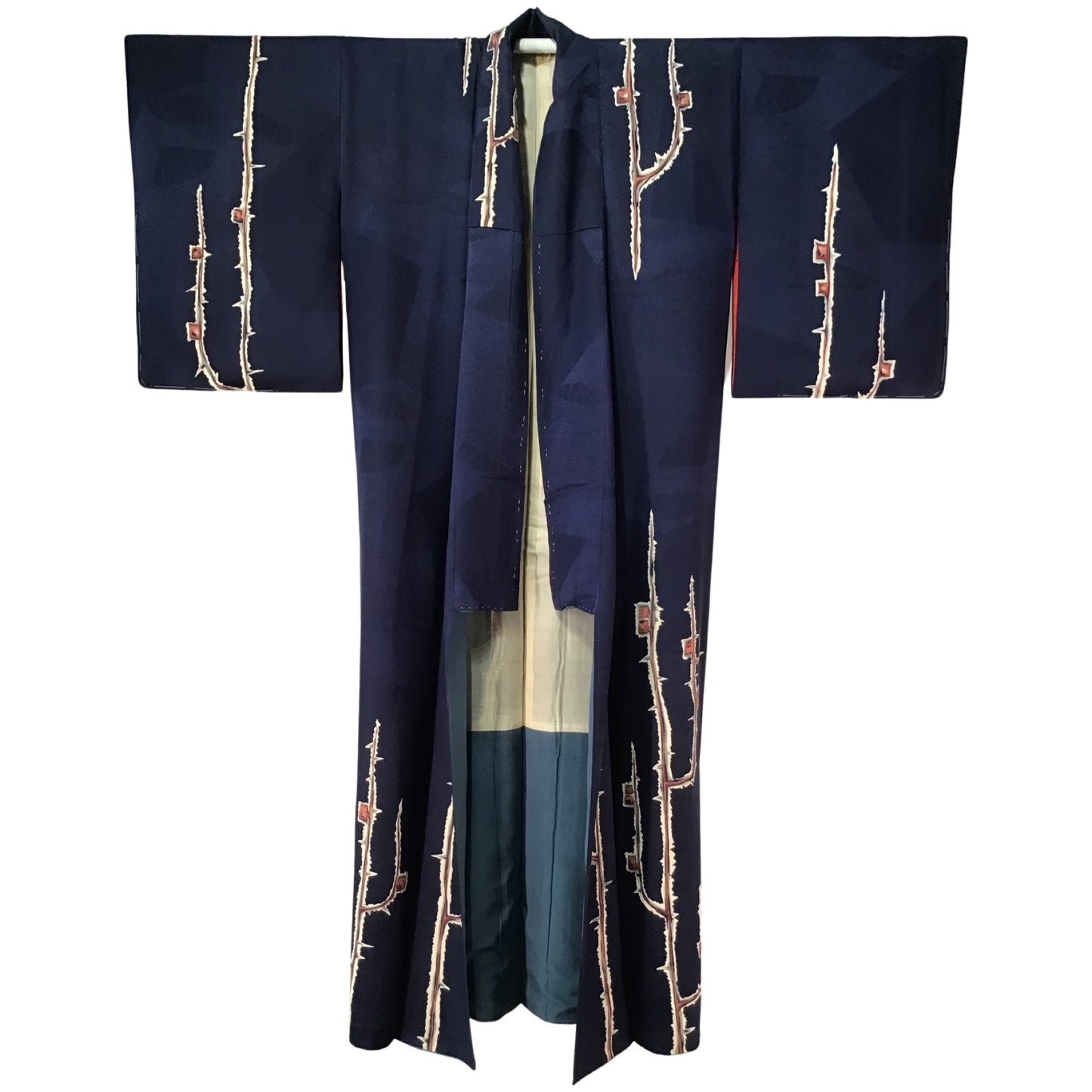 Vintage Tsukesage Kimono ‘Navy & Plum Blossom’