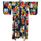 Vintage Kimono ‘Blue With Red & Yellow Flowers Yukata’