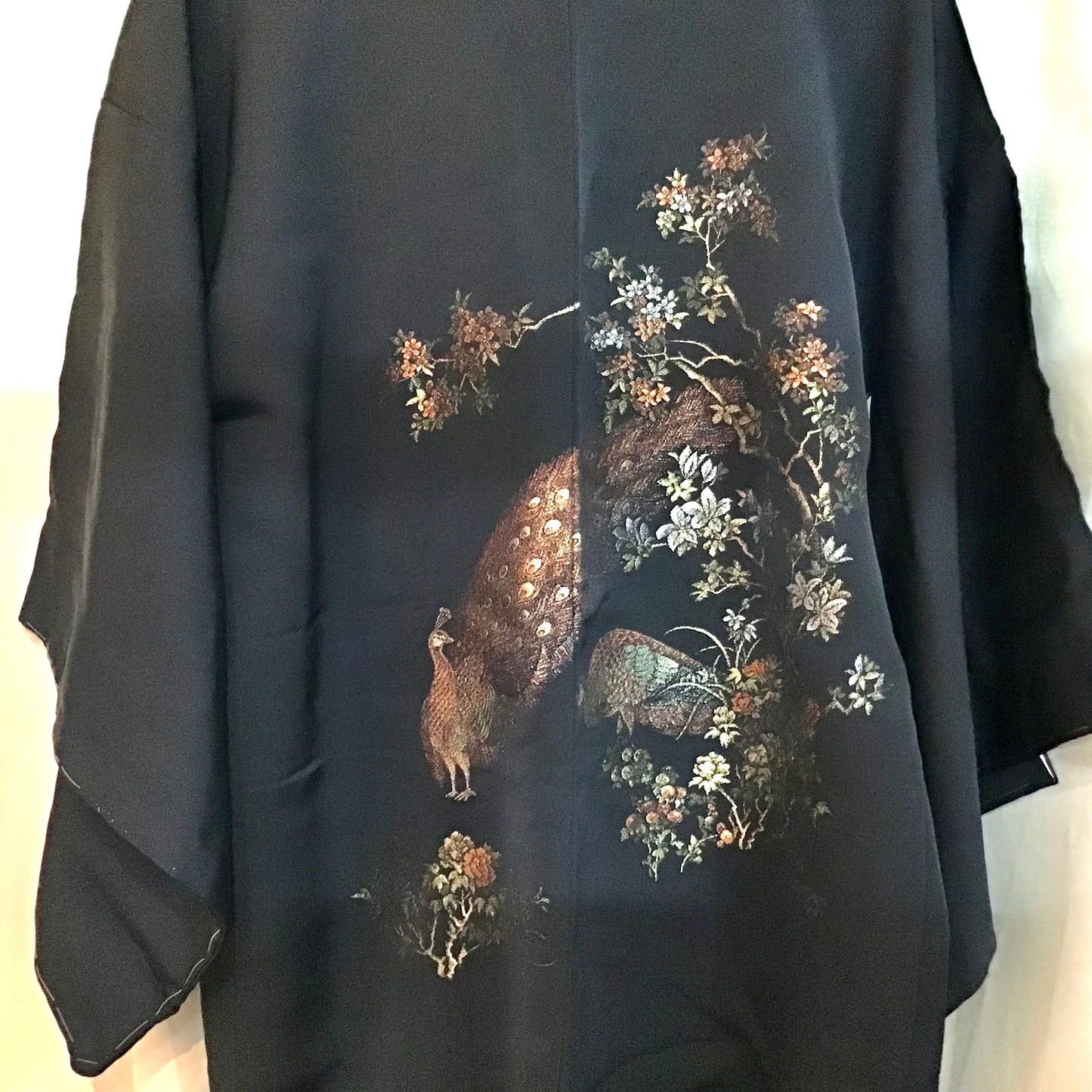 Vintage Haori ‘Black Classic Metallic Peacocks’