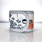 Kimono Cuff Bracelet ‘Coral & Silver Floral’