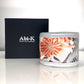 Kimono Cuff Bracelet ‘Coral & Silver Floral’
