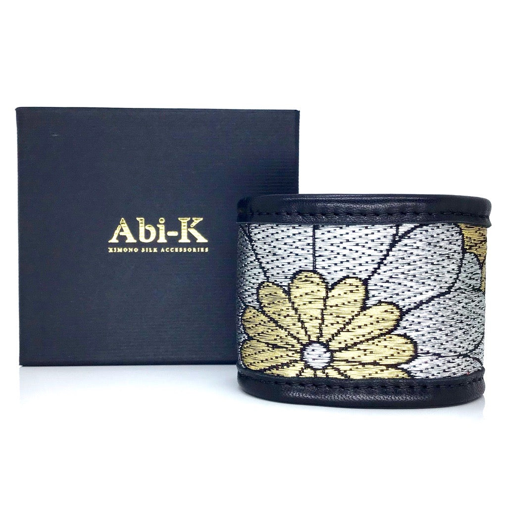 Abi-K Cuff ‘Silver & Gold Flowers’